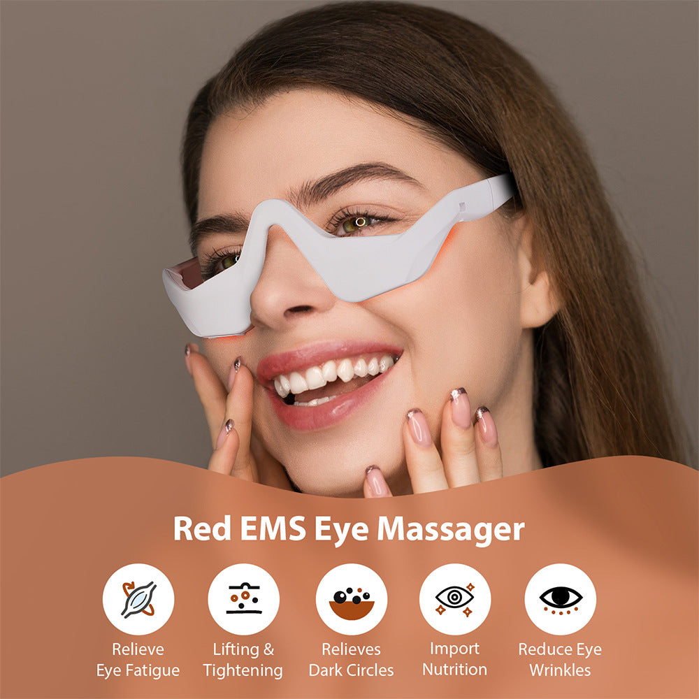 Microcurrent Eye Massager with EMS & Red Light for Dark Circle Reduction