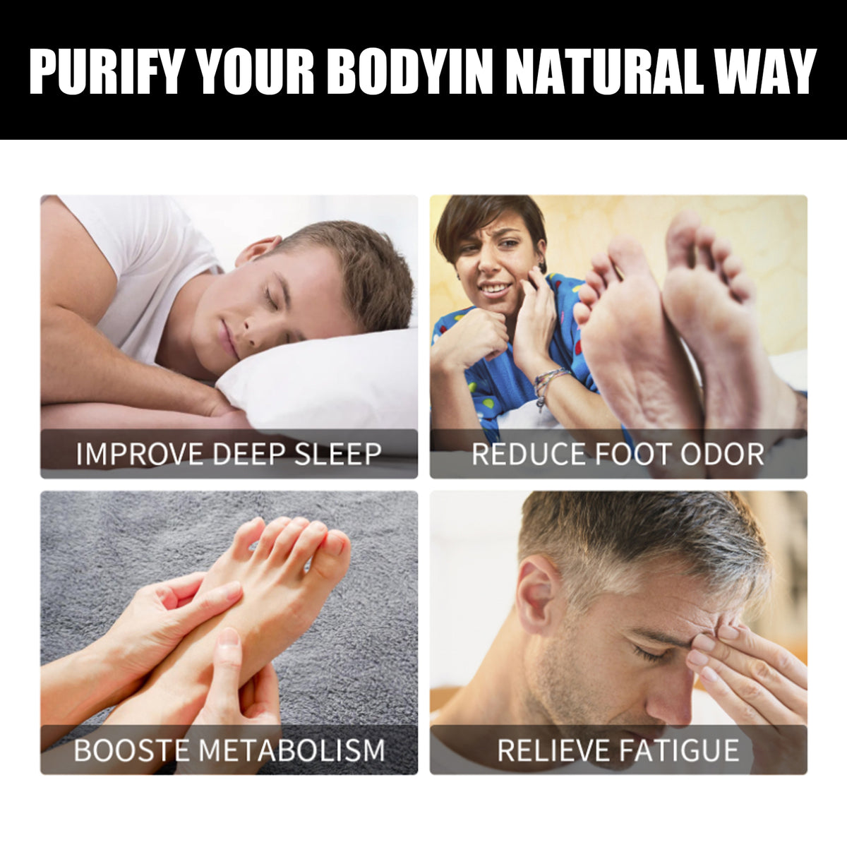 Natural Detox Foot Pads for Stress Relief and Improved Sleep