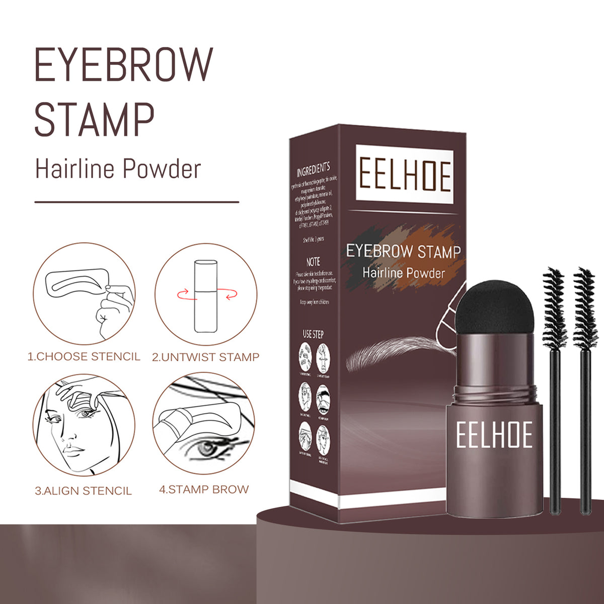 Lazy Eyebrow Print Mold: Waterproof Hairline Powder for Perfect Brows