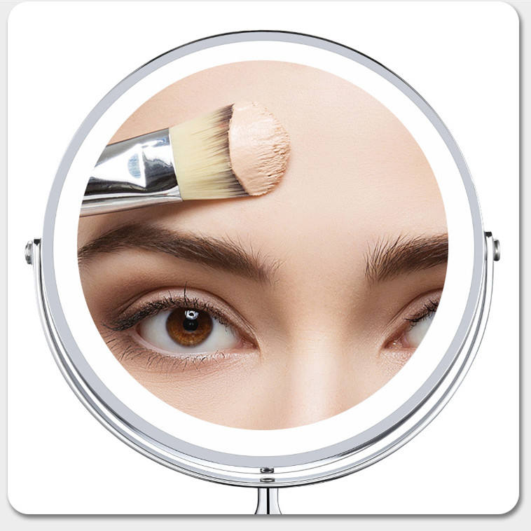 Rechargeable LED Dual-Sided 8" Vanity Makeup Mirror with Touch Control