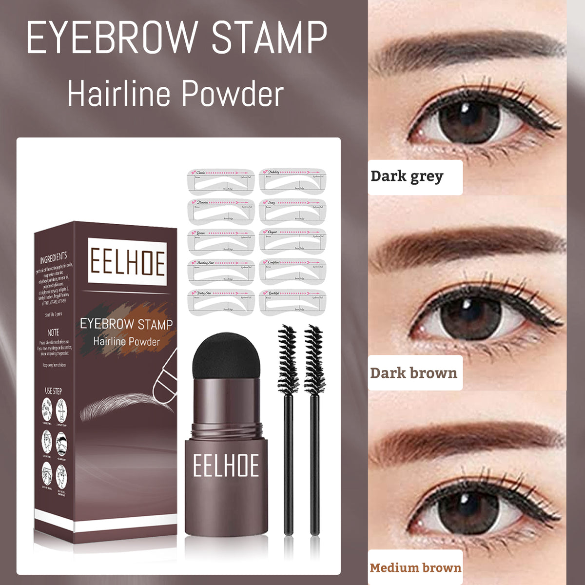 Lazy Eyebrow Print Mold: Waterproof Hairline Powder for Perfect Brows