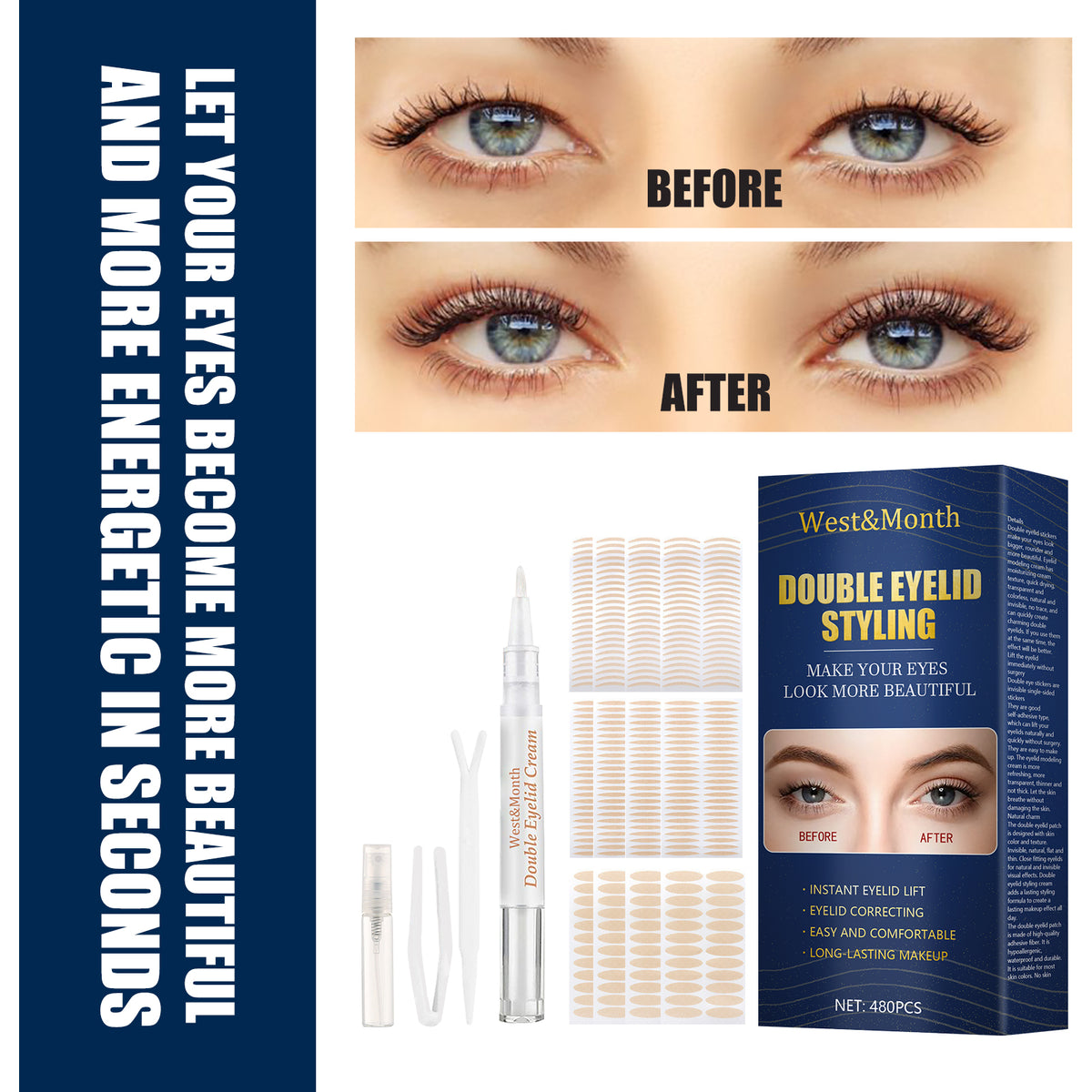 Invisible Double Eyelid Tape for Natural and Lasting Eye Enhancement