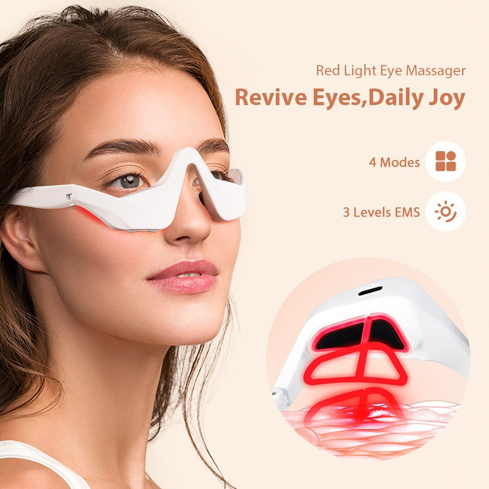 Microcurrent Eye Massager with EMS & Red Light for Dark Circle Reduction