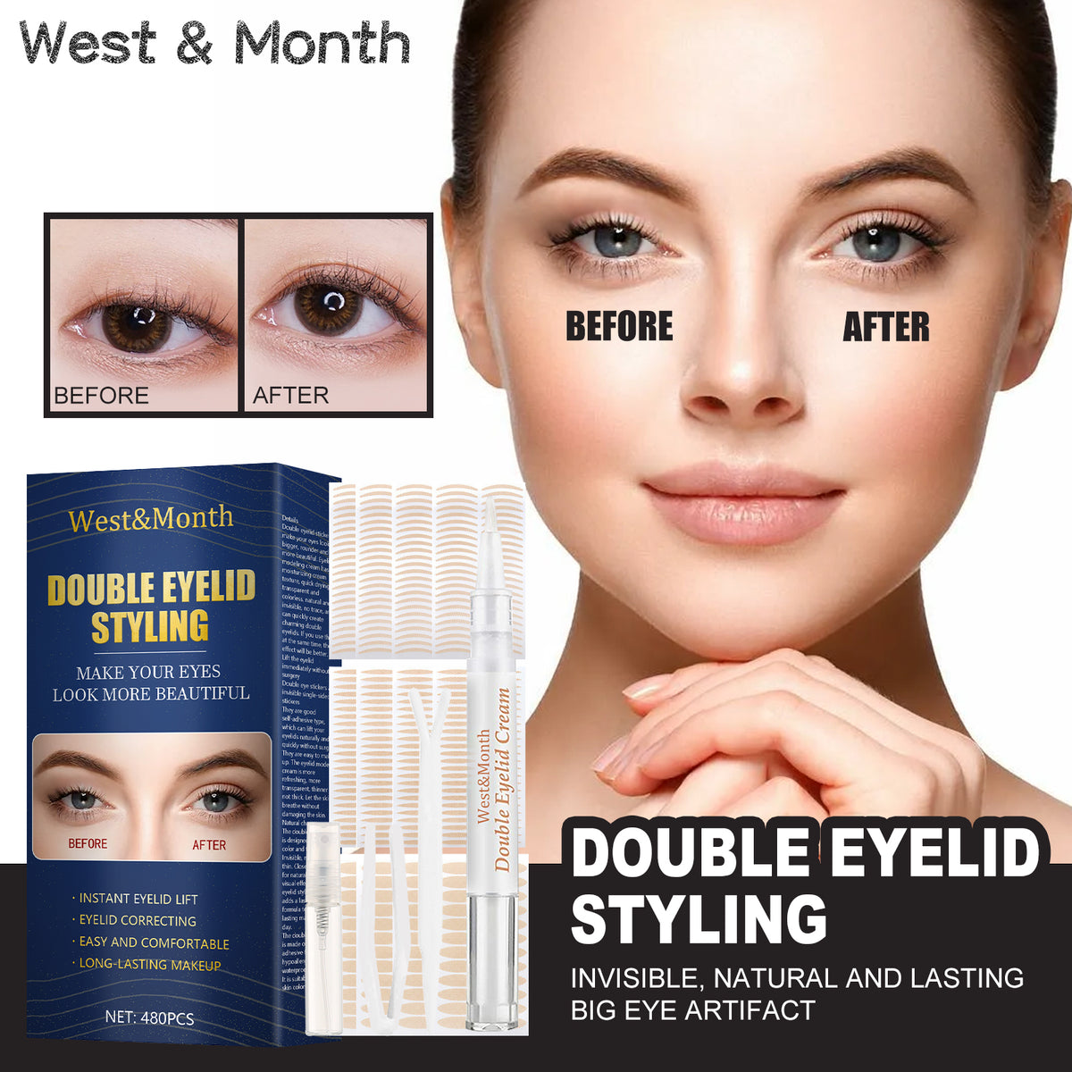 Invisible Double Eyelid Tape for Natural and Lasting Eye Enhancement