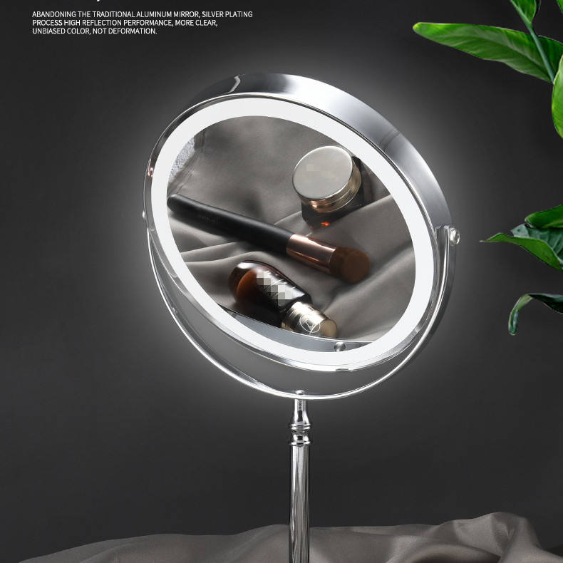 Rechargeable LED Dual-Sided 8" Vanity Makeup Mirror with Touch Control