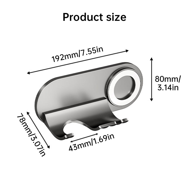 No-Drill Magnetic Hair Dryer Wall Mount Holder