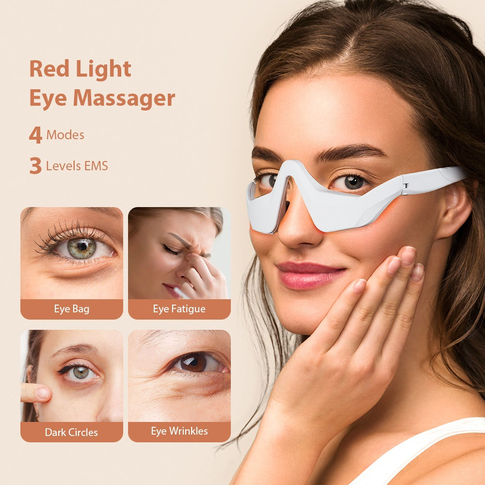 Microcurrent Eye Massager with EMS & Red Light for Dark Circle Reduction