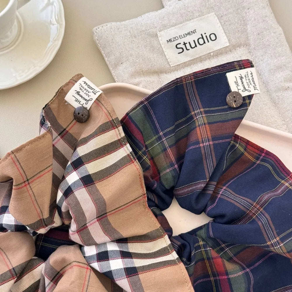 Chic Contrast Plaid Elastic Hair Scrunchy