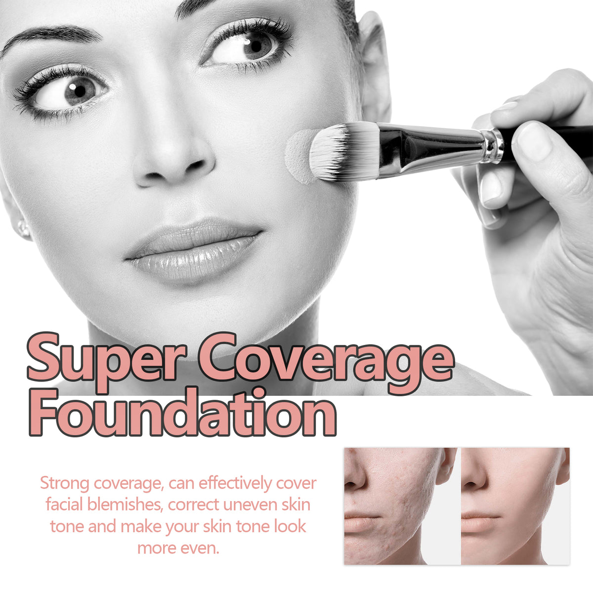 Long-Lasting Waterproof Concealer Foundation for Even Skin Tone