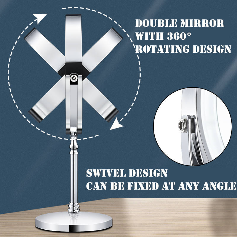 Rechargeable LED Dual-Sided 8" Vanity Makeup Mirror with Touch Control