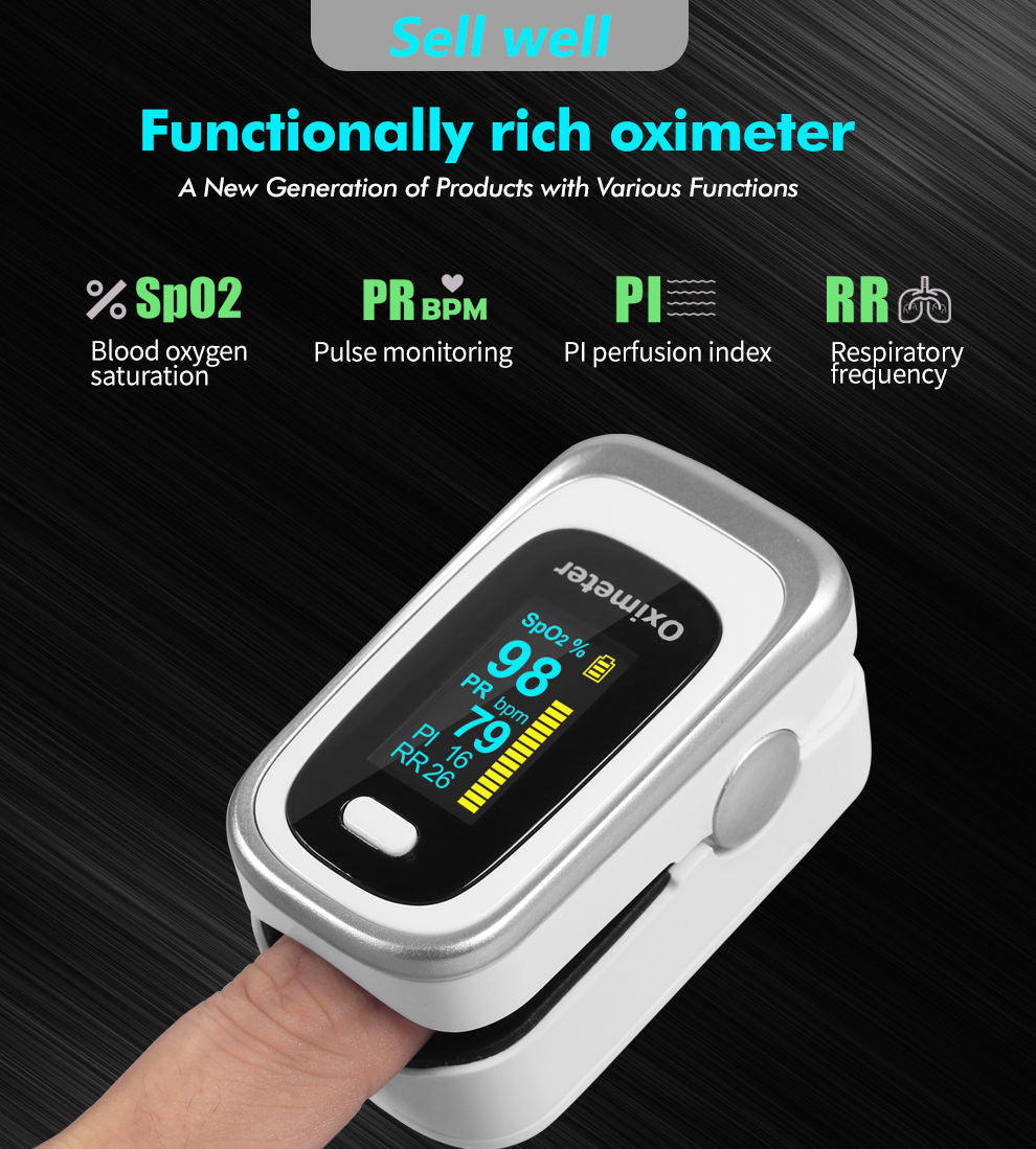 Finger Pulse Oximeter with Sleep Monitoring and Respiratory Rate Tracking