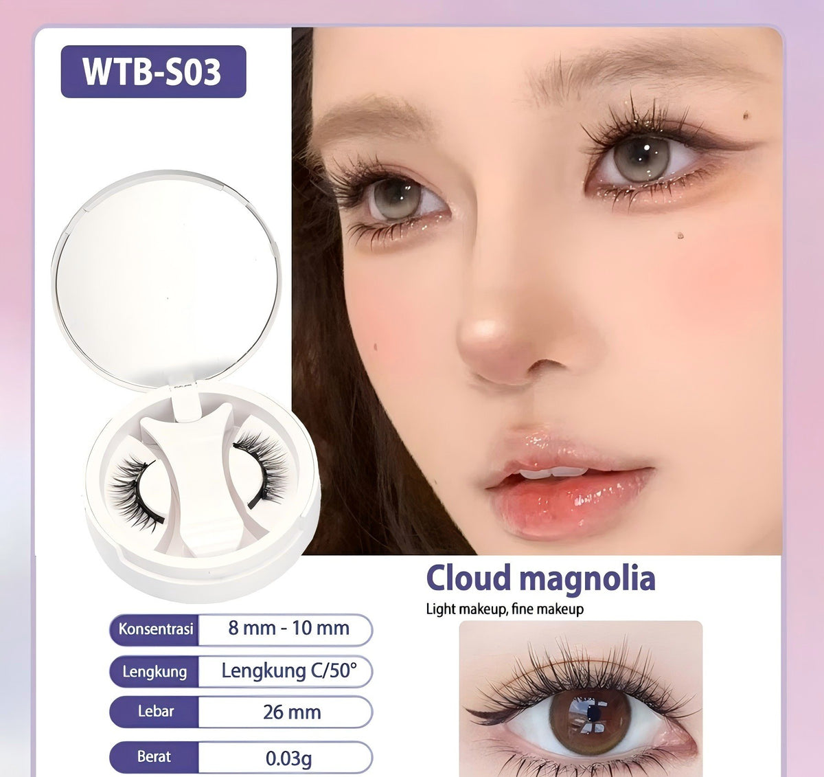 Natural Thick Adhesive-Free Magnetic Suction Eyelashes