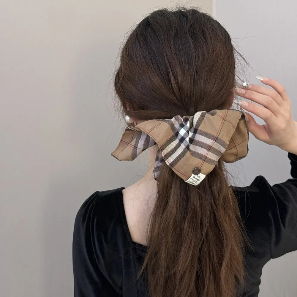 Chic Contrast Plaid Elastic Hair Scrunchy