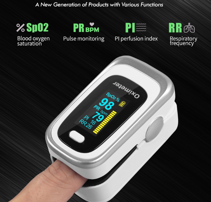 Finger Pulse Oximeter with Sleep Monitoring and Respiratory Rate Tracking