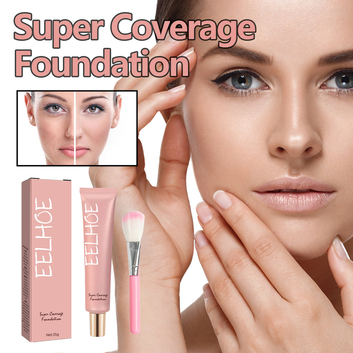 Long-Lasting Waterproof Concealer Foundation for Even Skin Tone