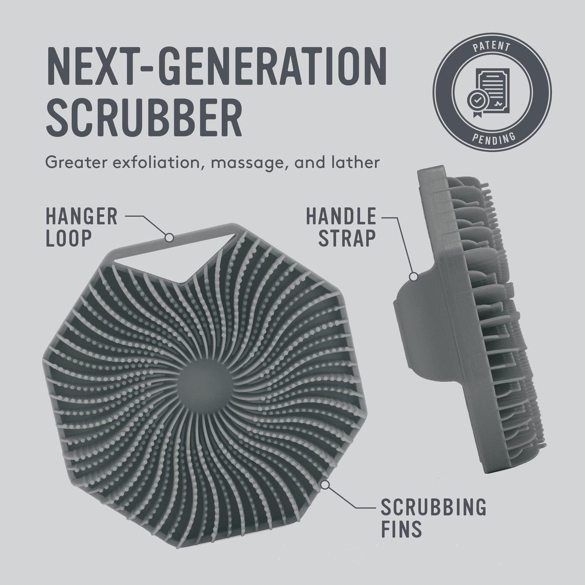 Ergonomic Silicone Body Scrubber with Massage Handle