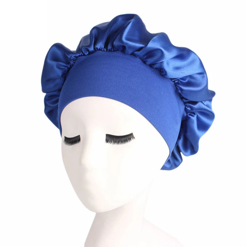 Satin Adjustable Hair Bonnet for Nighttime Styling and Care