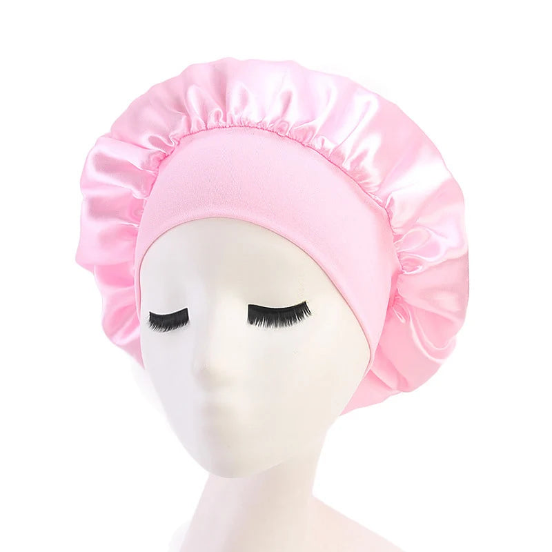 Satin Adjustable Hair Bonnet for Nighttime Styling and Care