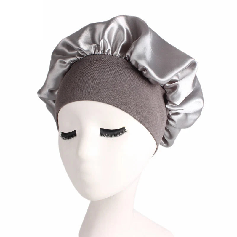 Satin Adjustable Hair Bonnet for Nighttime Styling and Care