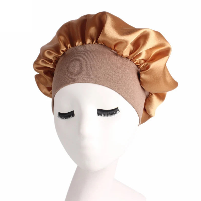 Satin Adjustable Hair Bonnet for Nighttime Styling and Care