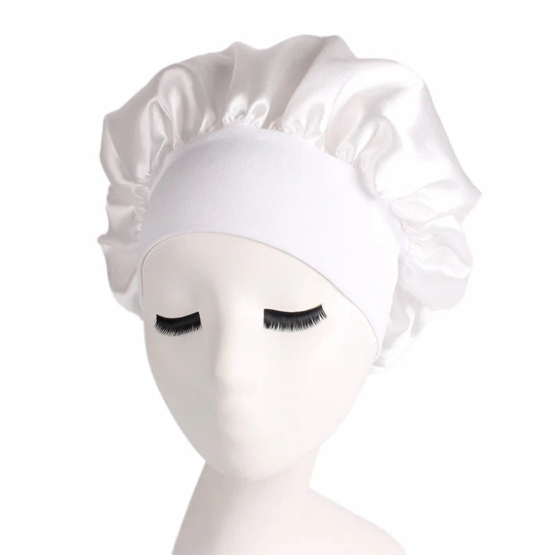 Satin Adjustable Hair Bonnet for Nighttime Styling and Care