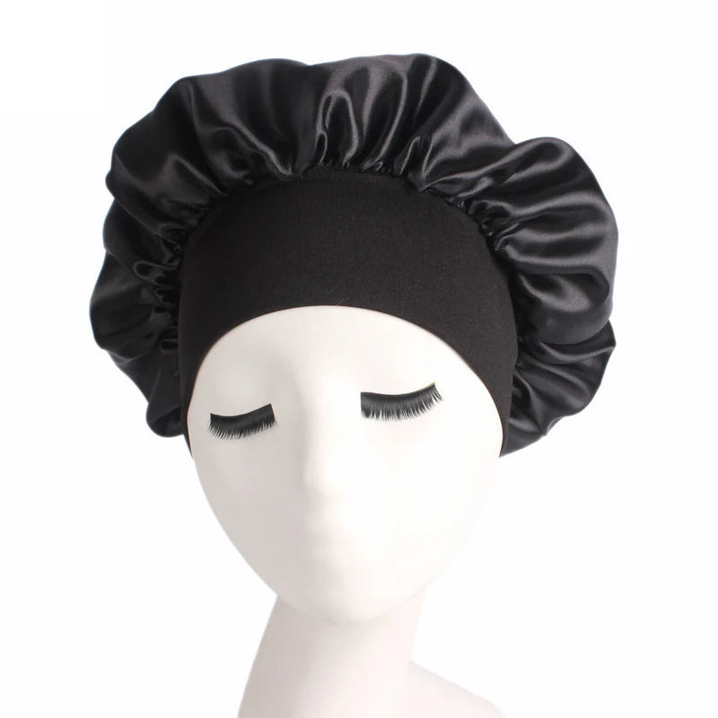 Satin Adjustable Hair Bonnet for Nighttime Styling and Care